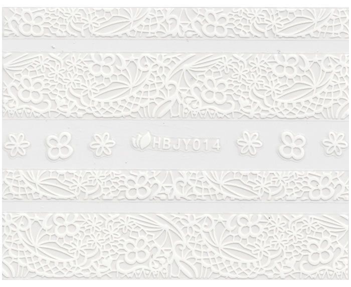 3D Lace Design Sticker, Weiß 46311