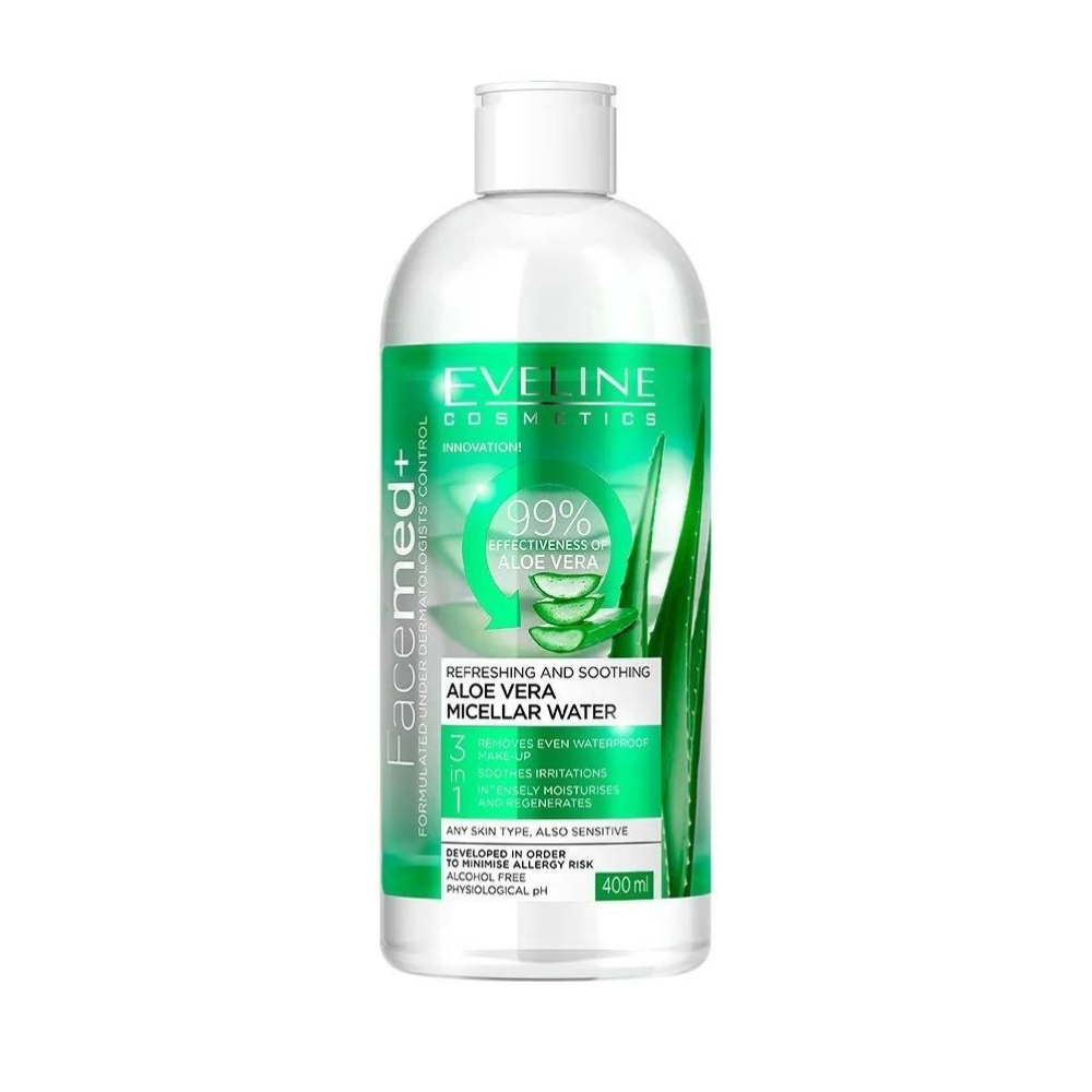 FACEMED+ Erfrischendes Aloe Vera Mizellenwasser 3 in 1, 400 ml