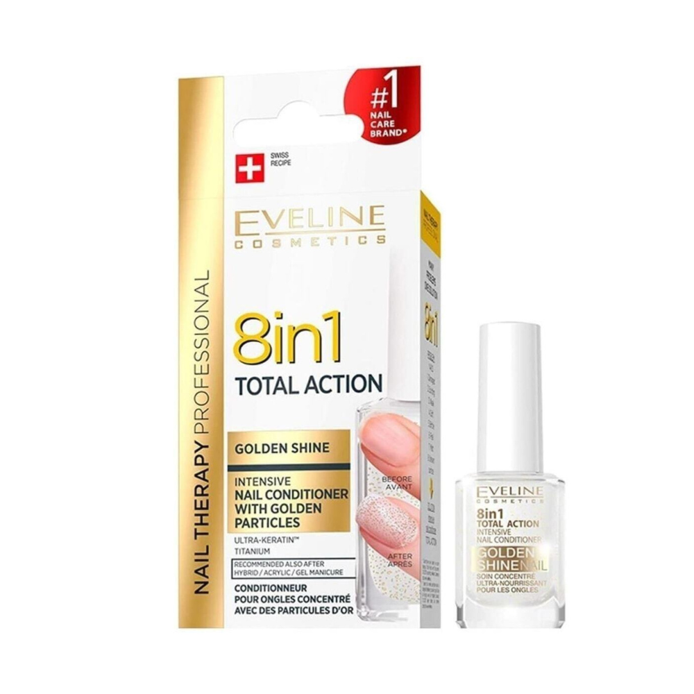 Total Aktion 8 in 1 Nail Conditioner mit Gold Partikeln, 12 ml