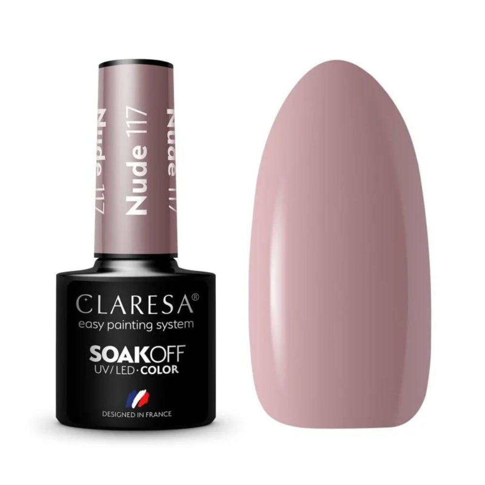 CLARESA SoakOFF UV/LED Gel - Nude 117, 5 ml