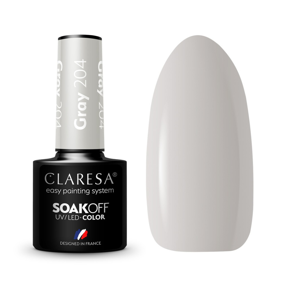 CLARESA SoakOFF UV/LED Gel - Gray 204, 5 ml