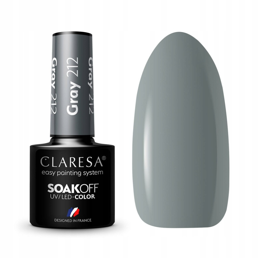 CLARESA SoakOFF UV/LED Gel - Gray 212, 5 ml