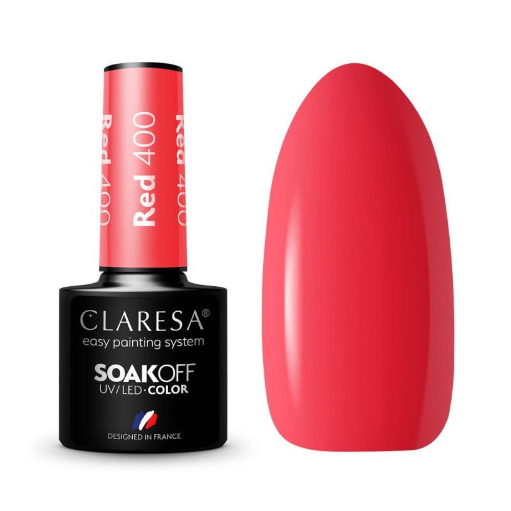 CLARESA SoakOFF UV/LED Gel - Red 400, 5 ml