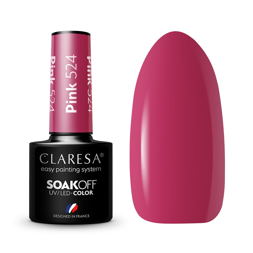 CLARESA SoakOFF UV/LED Gel - Pink 524, 5 ml