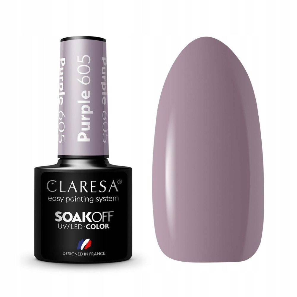 CLARESA SoakOFF UV/LED Gel - Purple 605, 5 ml