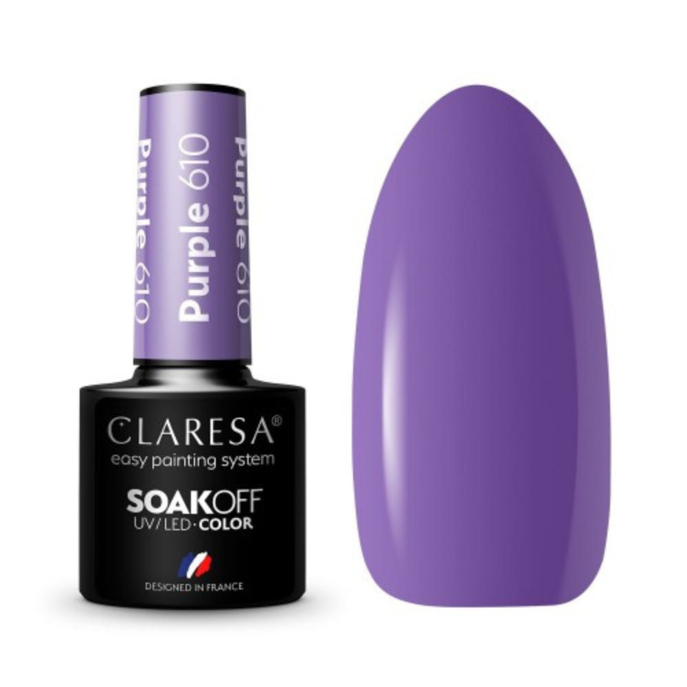 CLARESA SoakOFF UV/LED Gel - Purple 610, 5 ml