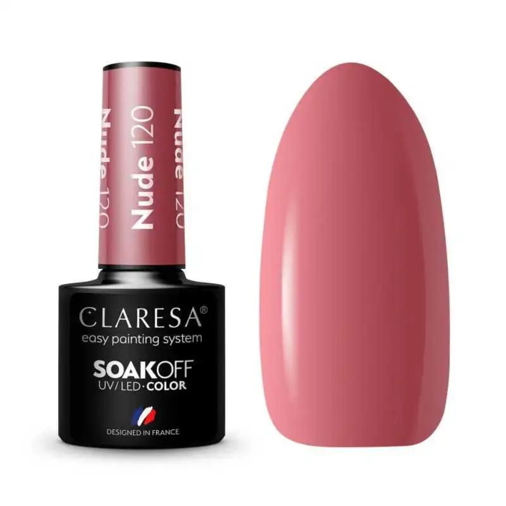 CLARESA SoakOFF UV/LED Gel - Nude 120, 5 ml