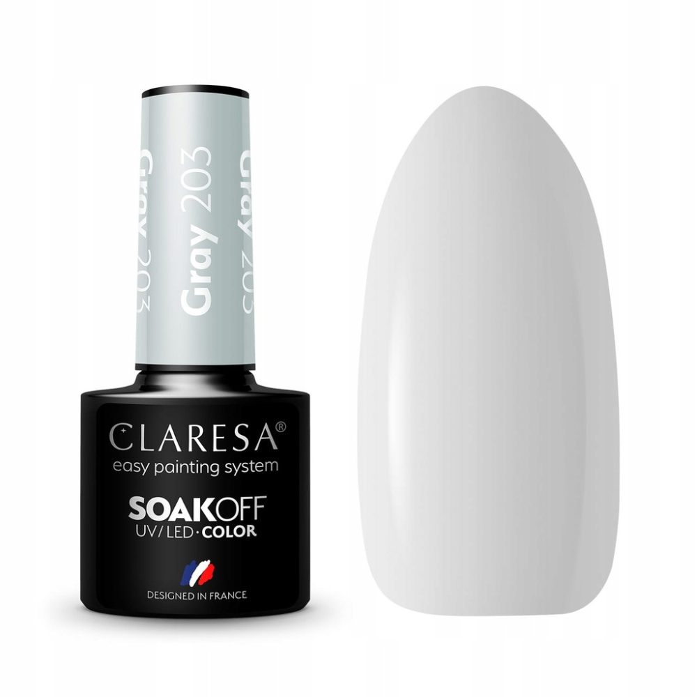 CLARESA SoakOFF UV/LED Gel - Gray 203, 5 ml