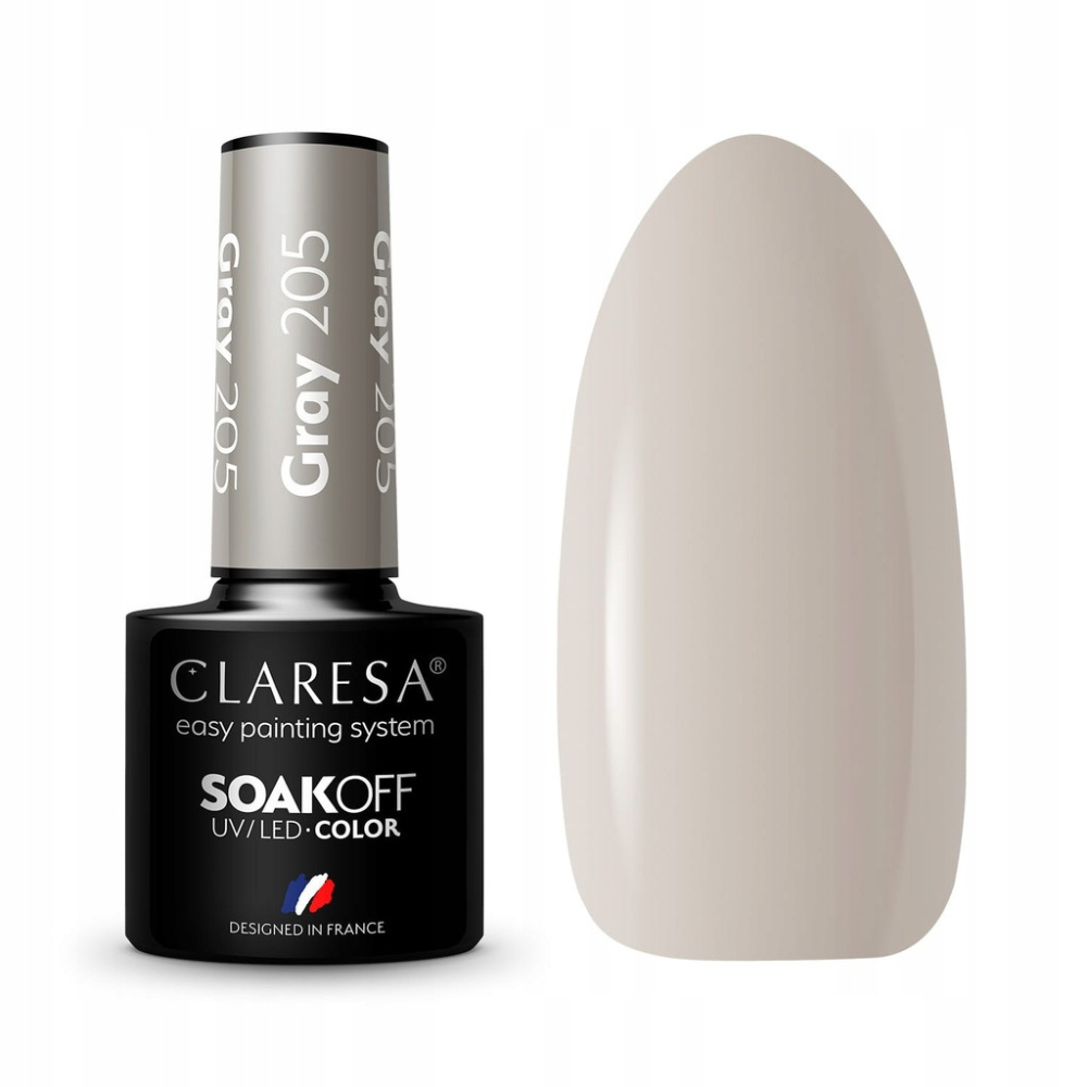 CLARESA SoakOFF UV/LED Gel - Gray 205, 5 ml