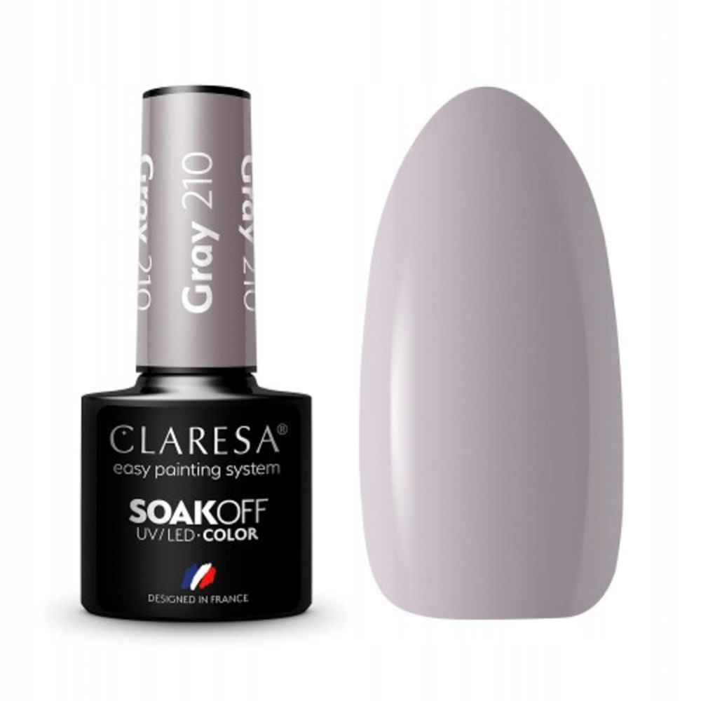 CLARESA SoakOFF UV/LED Gel - Gray 210, 5 ml