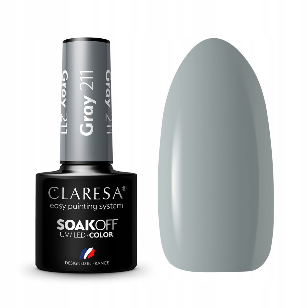 CLARESA SoakOFF UV/LED Gel - Gray 211, 5 ml