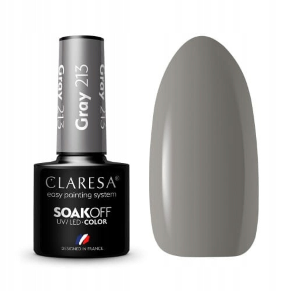 CLARESA SoakOFF UV/LED Gel - Gray 213, 5 ml