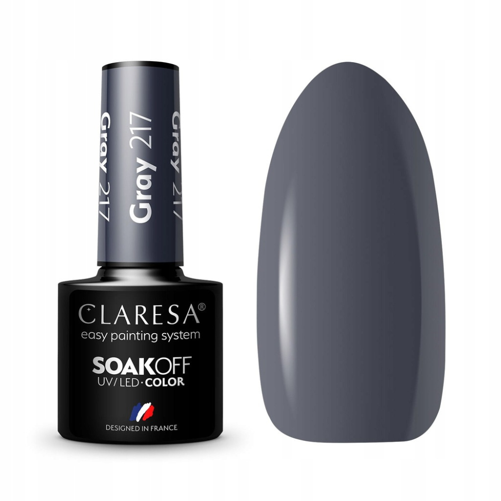 CLARESA SoakOFF UV/LED Gel - Gray 217, 5 ml