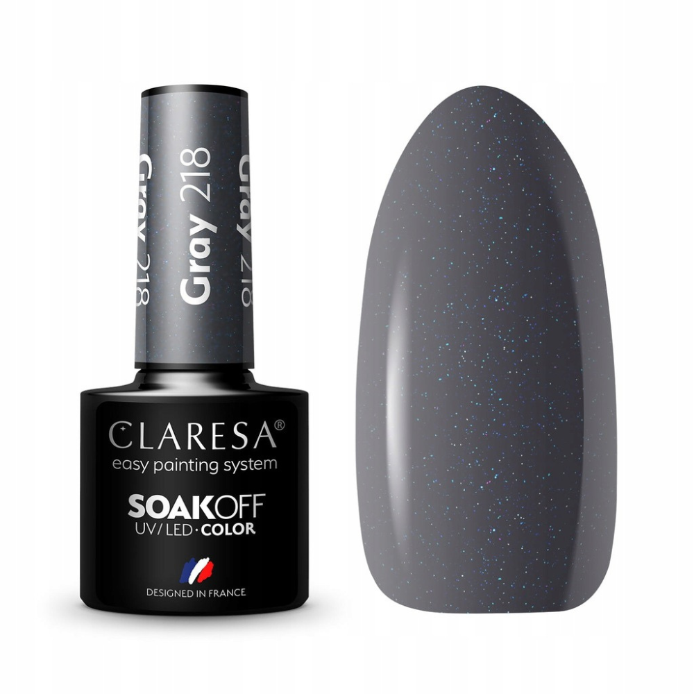 CLARESA SoakOFF UV/LED Gel - Gray 218, 5 ml