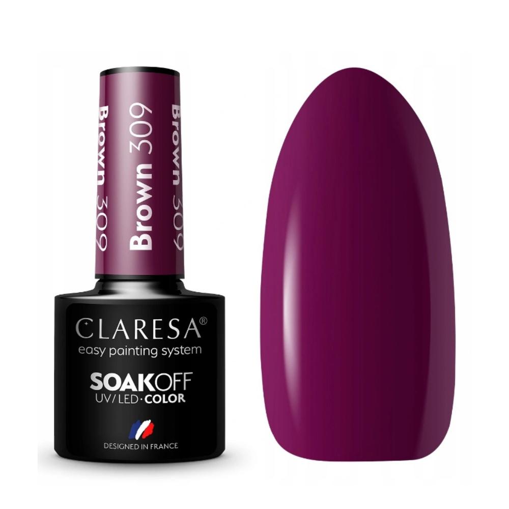 CLARESA SoakOFF UV/LED Gel - Brown 309, 5 ml