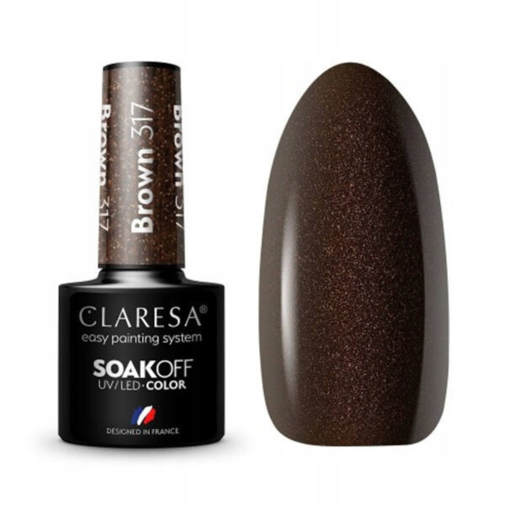 CLARESA SoakOFF UV/LED Gel - Brown 317, 5 ml