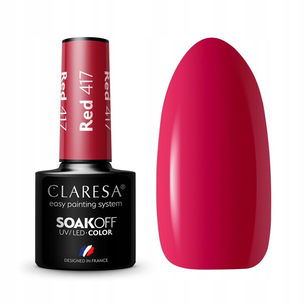 CLARESA SoakOFF UV/LED Gel - Red 417, 5 ml