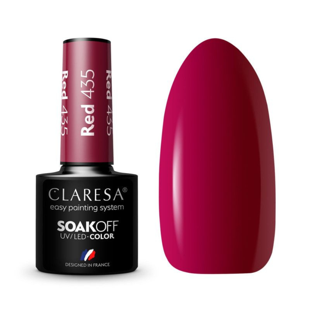 CLARESA SoakOFF UV/LED Gel - Red 435, 5 ml