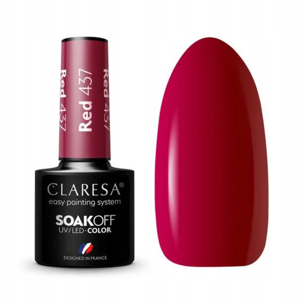 CLARESA SoakOFF UV/LED Gel - Red 437, 5 ml