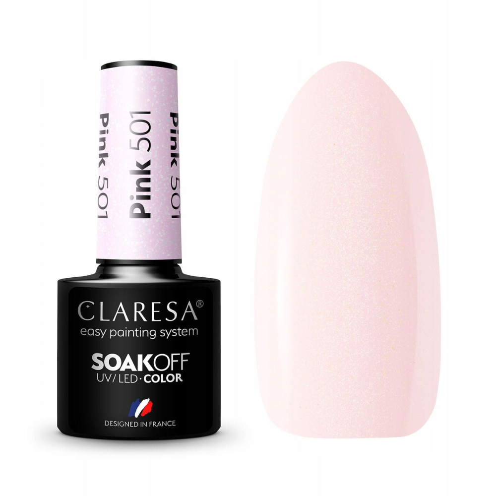 CLARESA SoakOFF UV/LED Gel - Pink 501, 5 ml