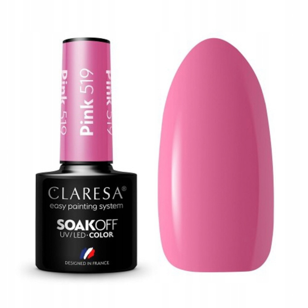 CLARESA SoakOFF UV/LED Gel - Pink 519, 5 ml