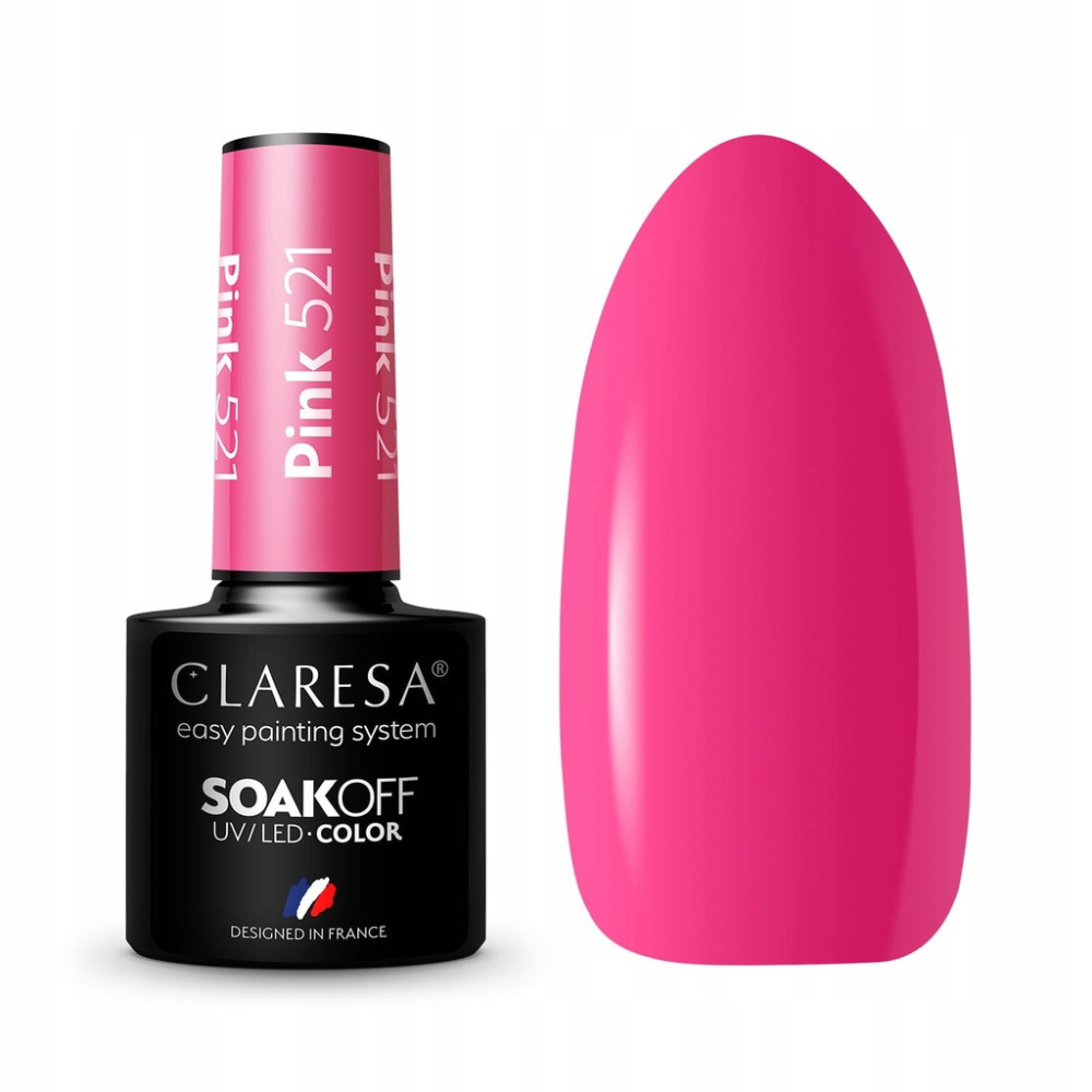 CLARESA SoakOFF UV/LED Gel - Pink 521, 5 ml