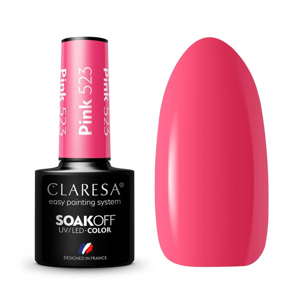 CLARESA SoakOFF UV/LED Gel - Pink 523, 5 ml