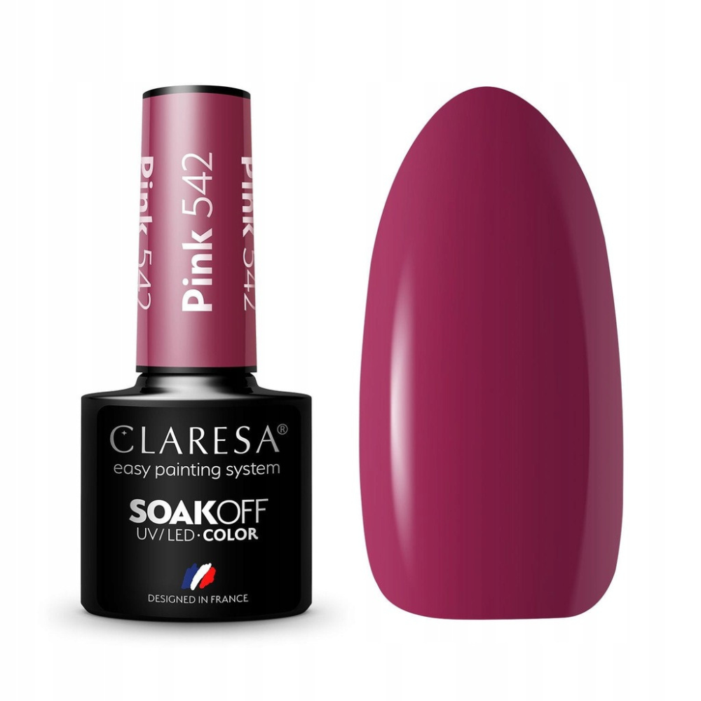 CLARESA SoakOFF UV/LED Gel - Pink 542, 5 ml