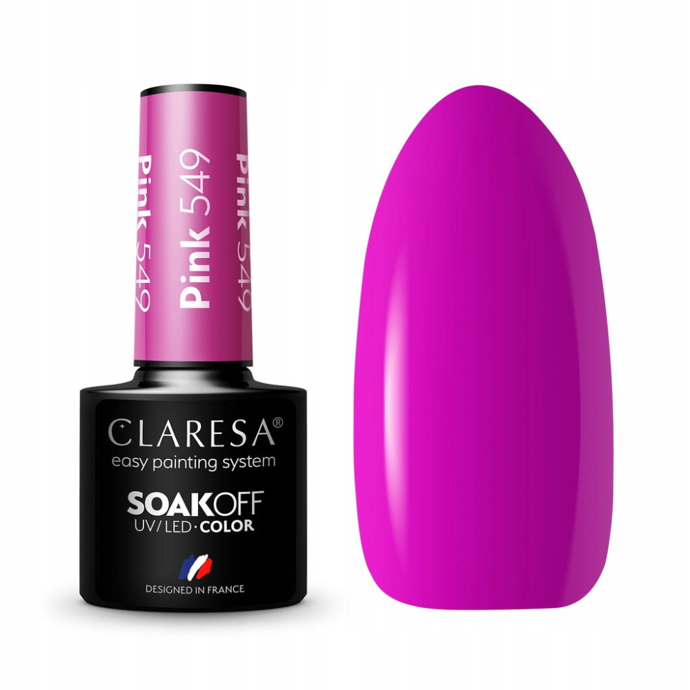 CLARESA SoakOFF UV/LED Gel - Pink 549, 5 ml