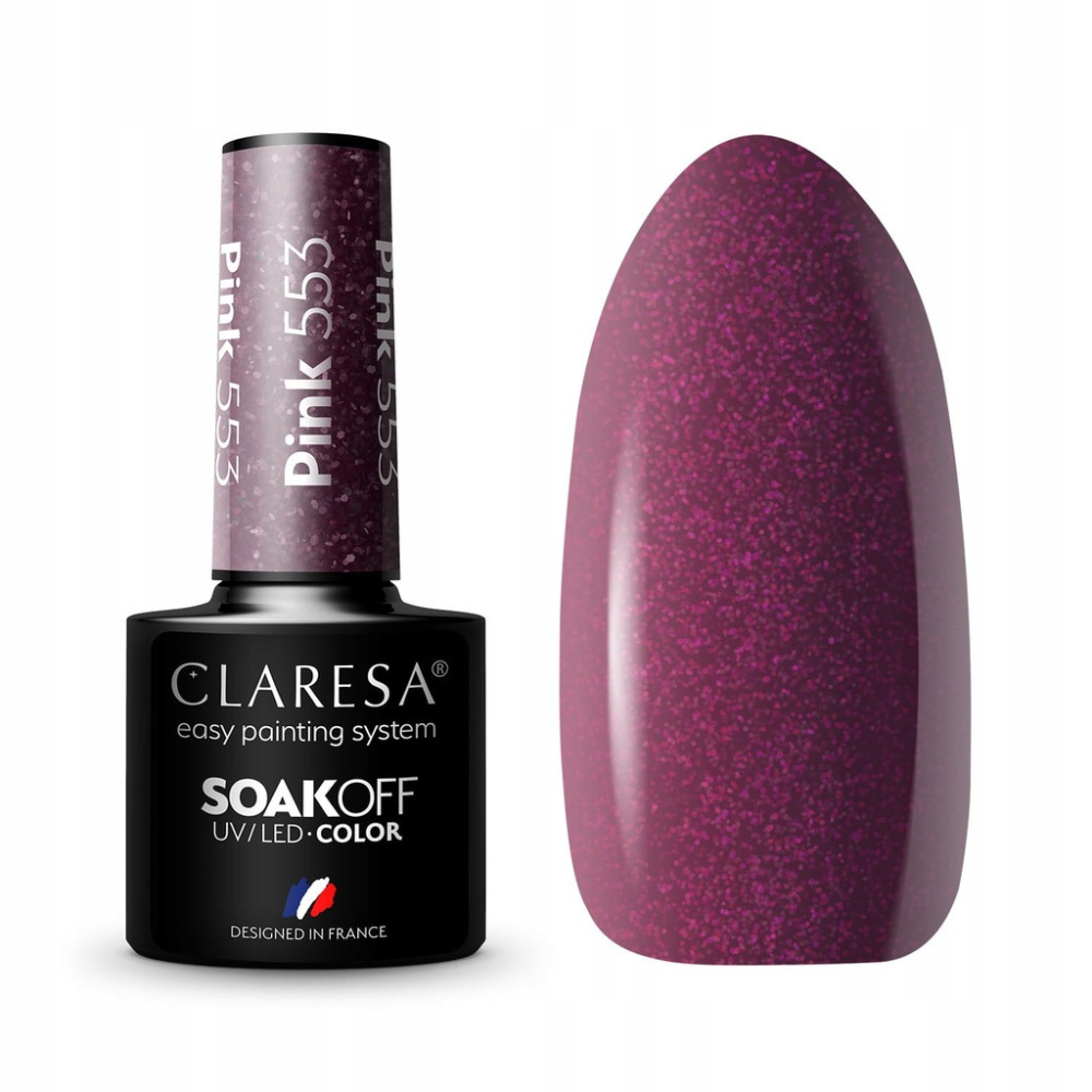 CLARESA SoakOFF UV/LED Gel - Pink 553, 5 ml