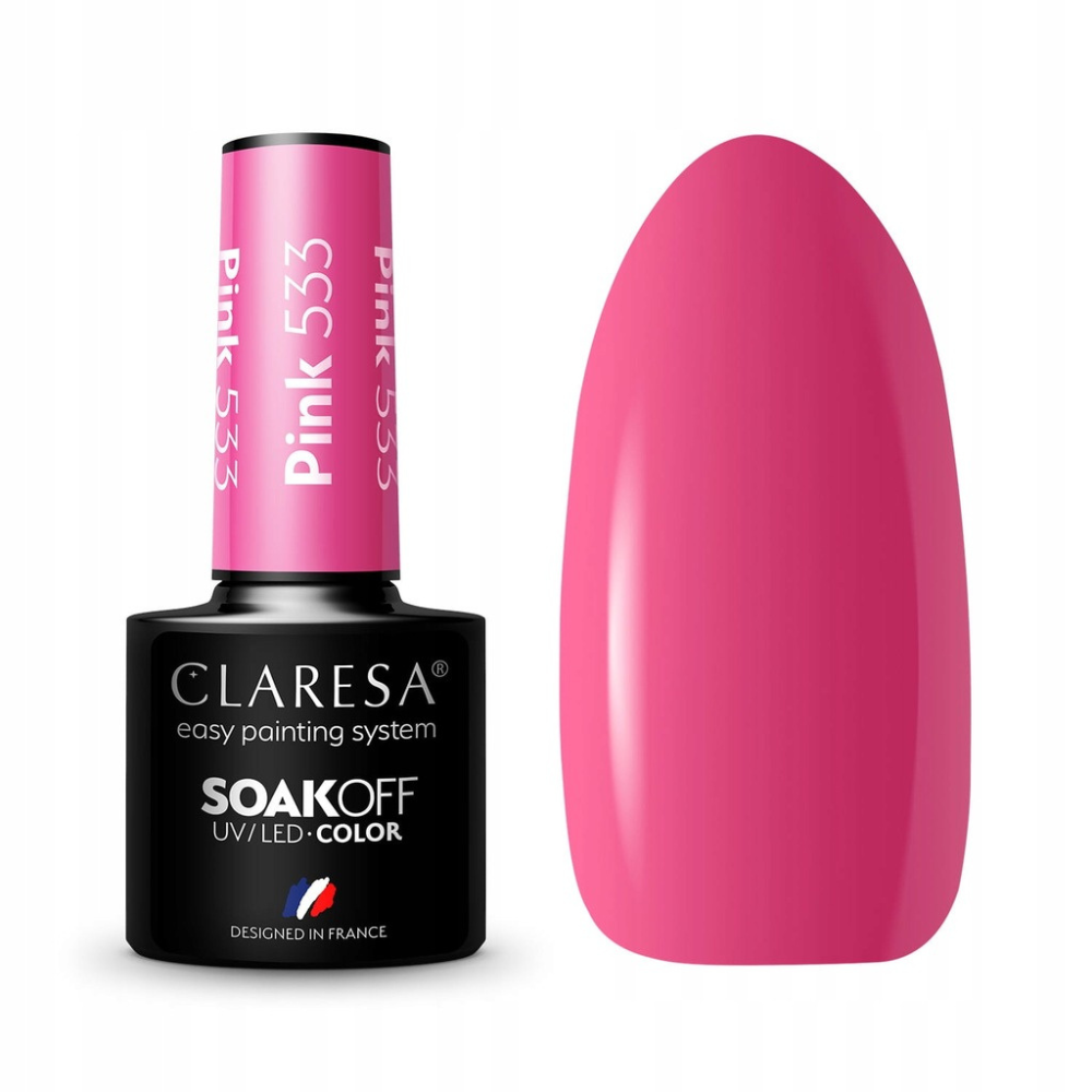 CLARESA SoakOFF UV/LED Gel - Pink 533, 5 ml