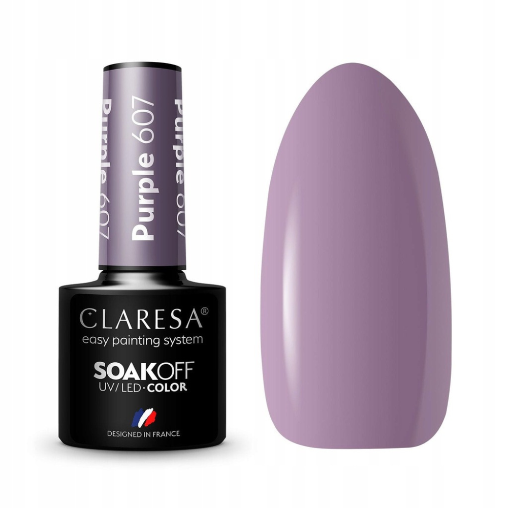 CLARESA SoakOFF UV/LED Gel - Purple 607, 5 ml