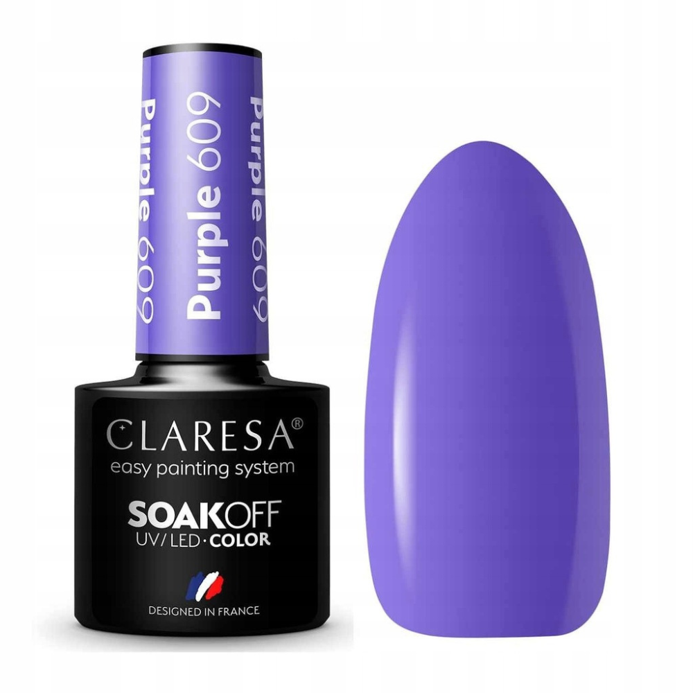 CLARESA SoakOFF UV/LED Gel - Purple 609, 5 ml