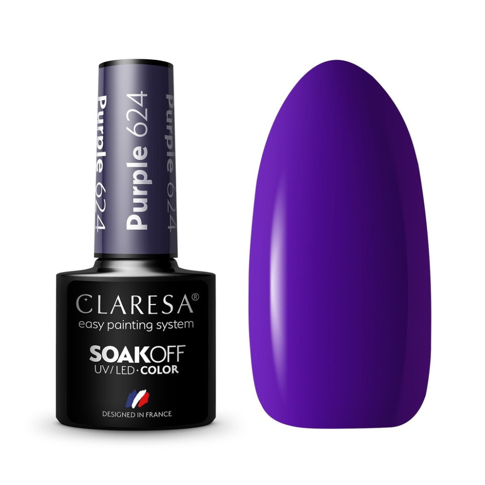 CLARESA SoakOFF UV/LED Gel - Purple 624, 5 ml