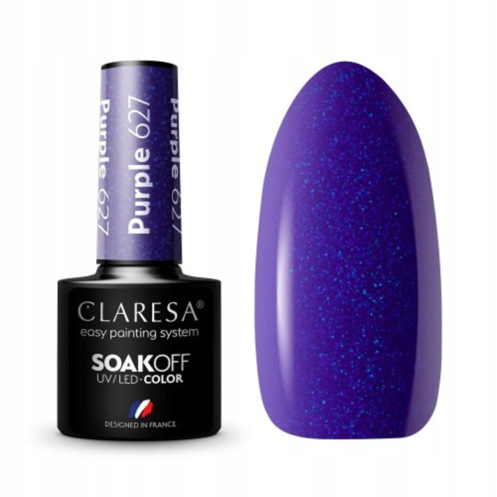 CLARESA SoakOFF UV/LED Gel - Purple 627, 5 ml