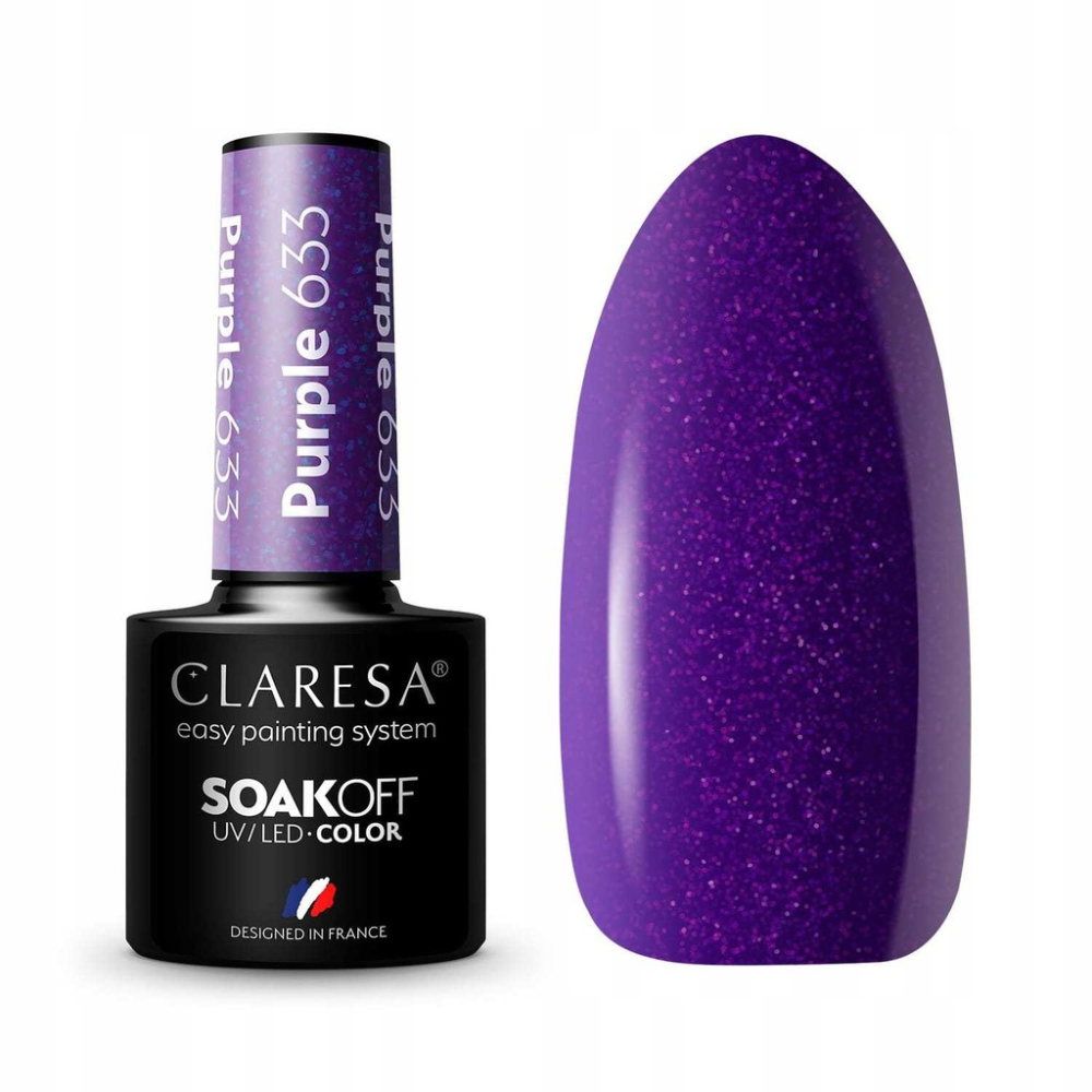 CLARESA SoakOFF UV/LED Gel - Purple 633, 5 ml