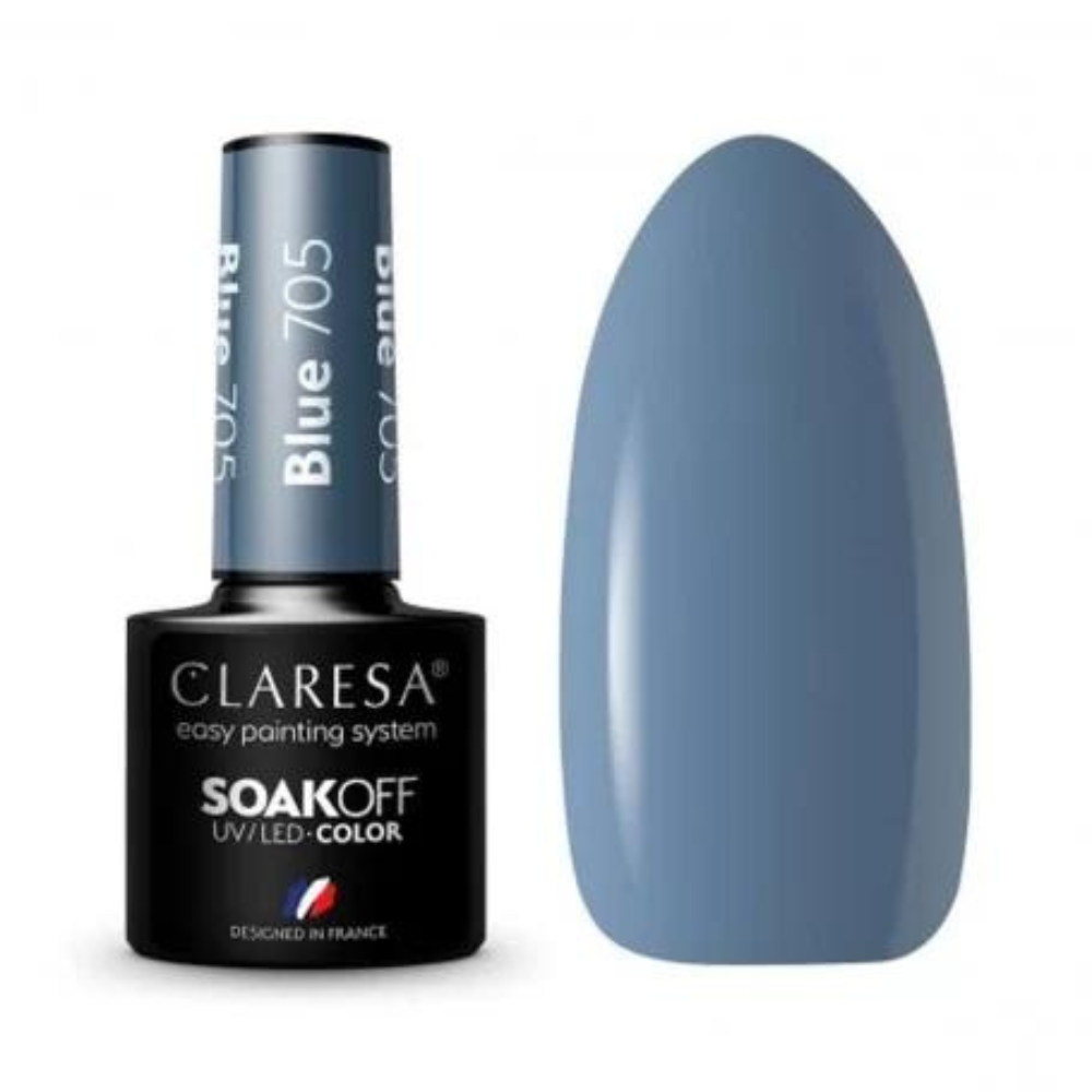 CLARESA SoakOFF UV/LED Gel - Blue 705, 5 ml