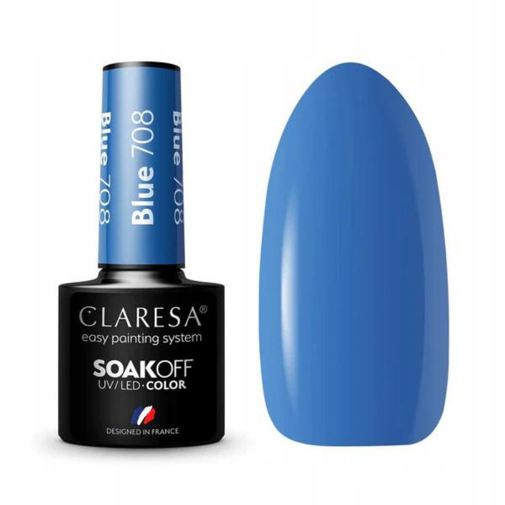 CLARESA SoakOFF UV/LED Gel - Blue 708, 5 ml