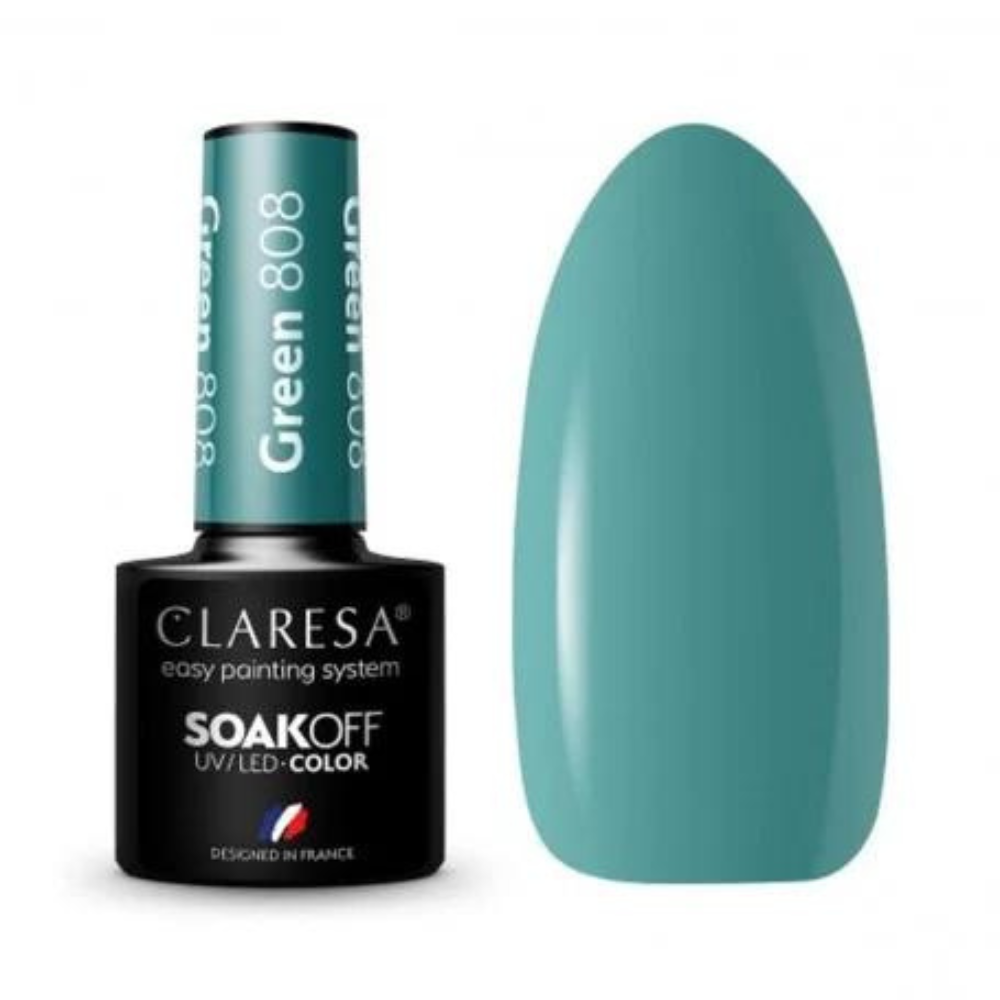 CLARESA SoakOFF UV/LED Gel - Green 808, 5 ml