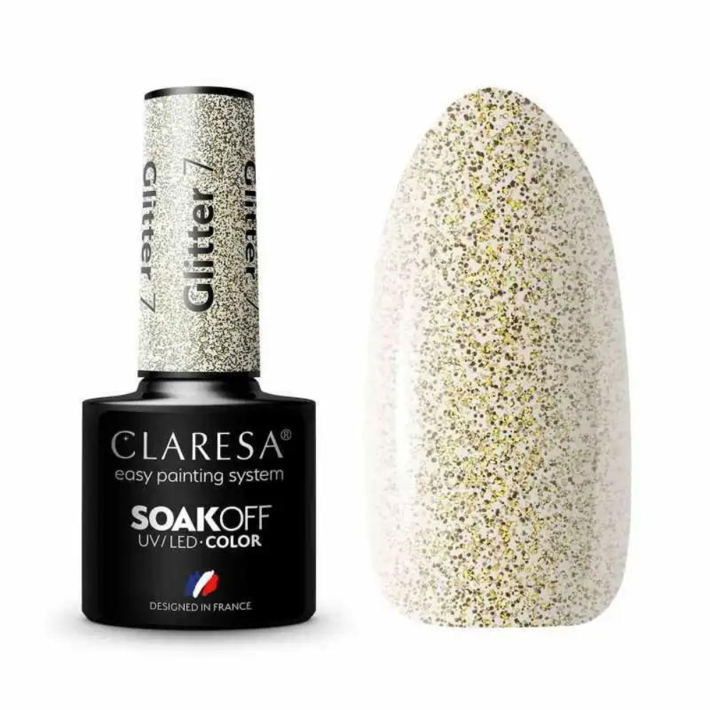 CLARESA SoakOFF UV/LED Gel - Glitter 7, 5 ml