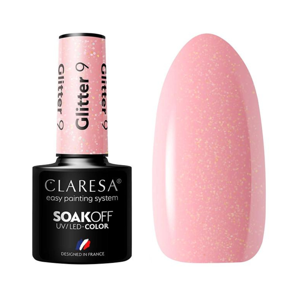 CLARESA SoakOFF UV/LED Gel - Glitter 9, 5 ml