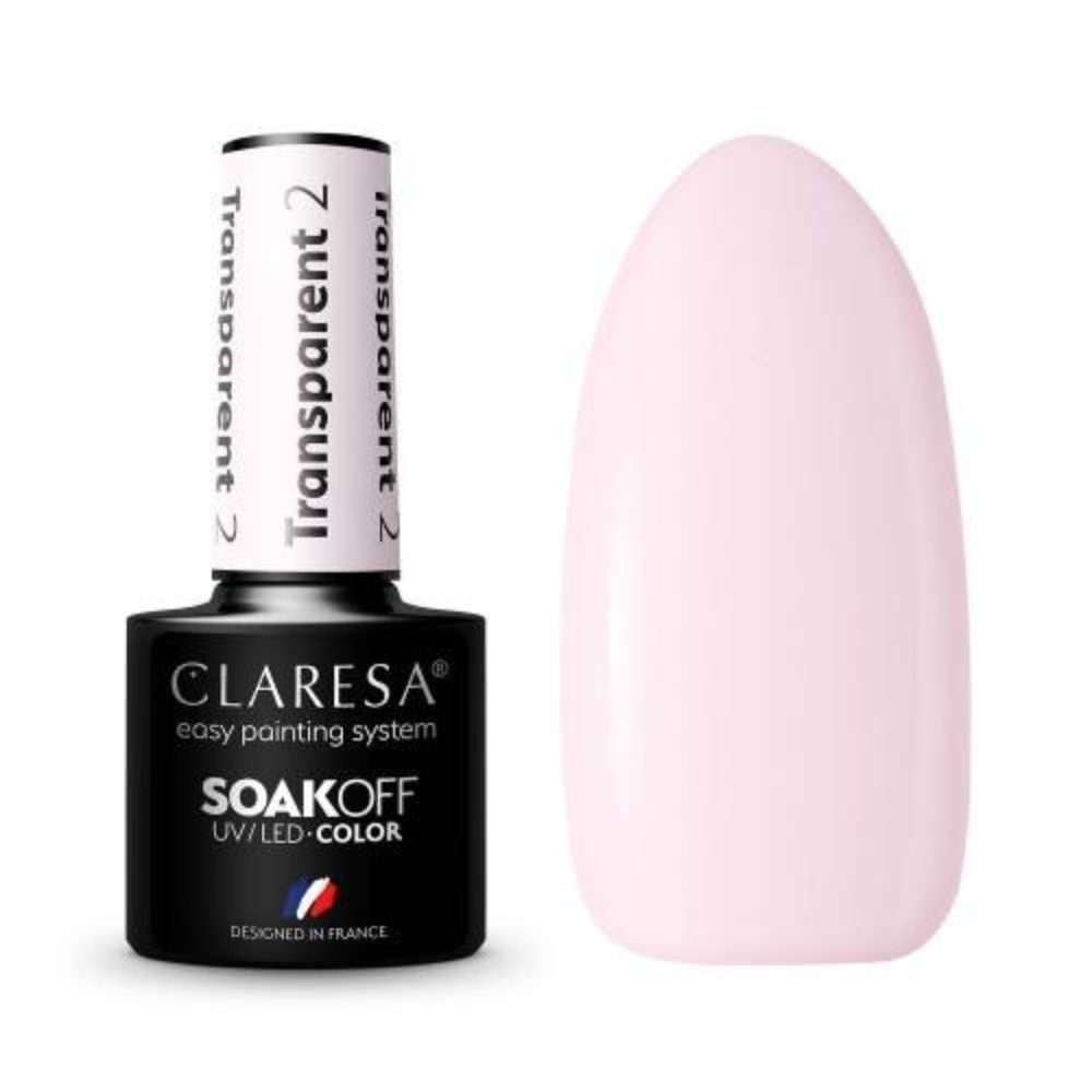 CLARESA SoakOFF UV/LED Gel - Transparent 2, 5 ml