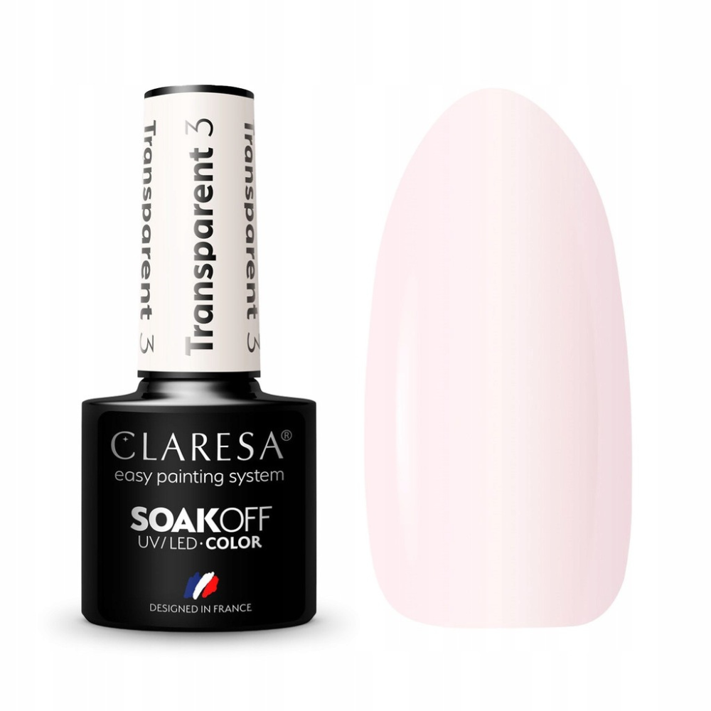 CLARESA SoakOFF UV/LED Gel - Transparent 3, 5 ml