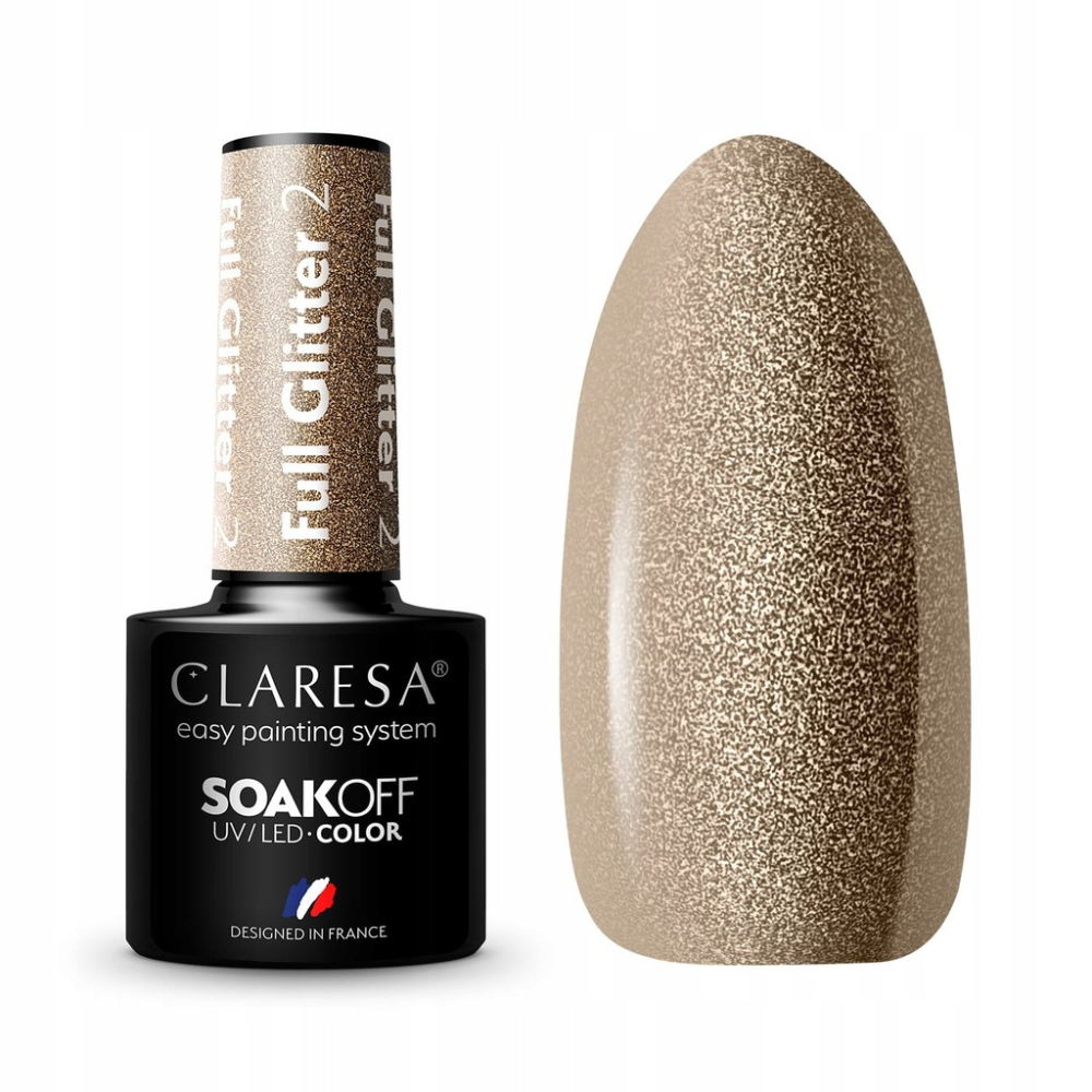 CLARESA SoakOFF UV/LED Gel - FULL Glitter 2, 5 ml