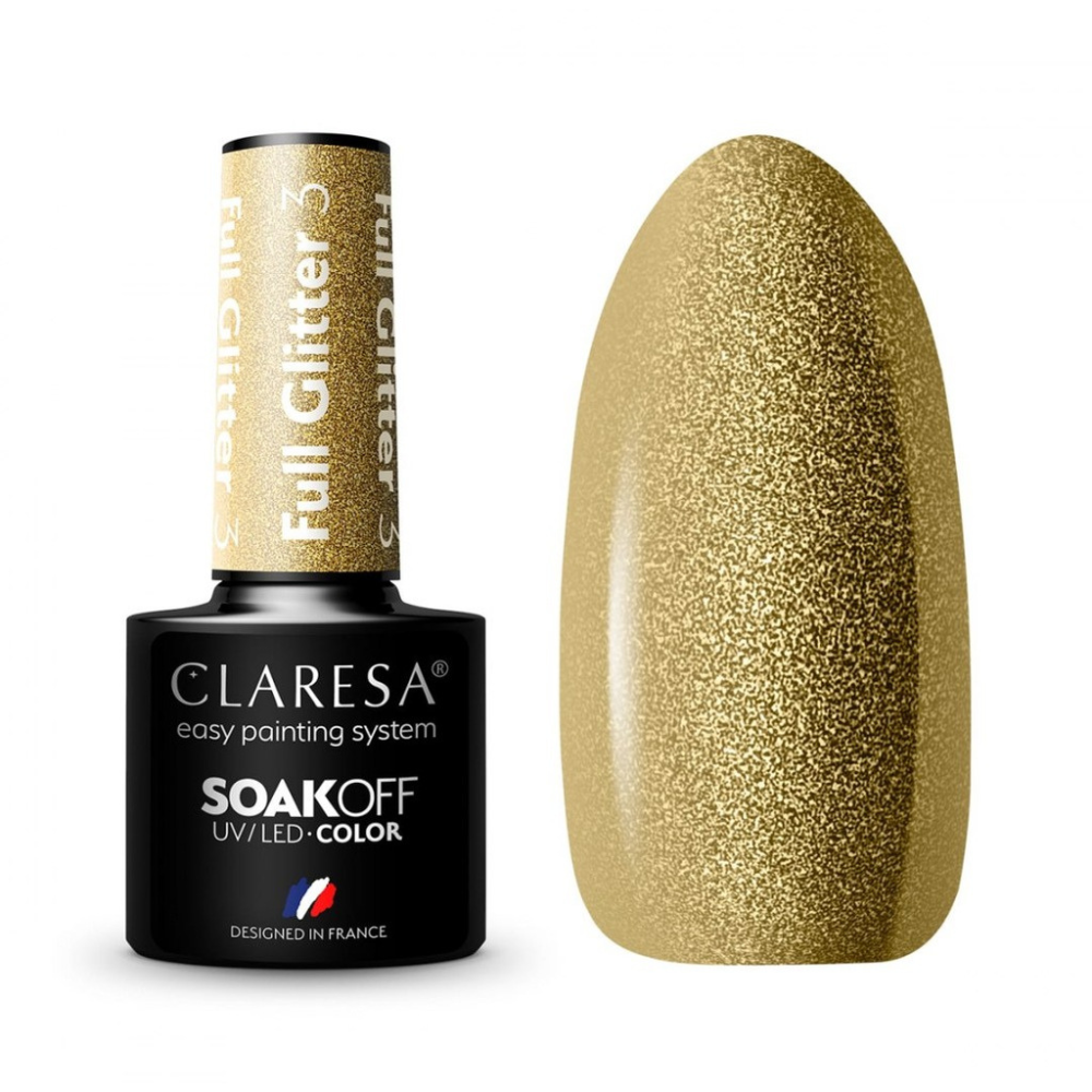 CLARESA SoakOFF UV/LED Gel - FULL Glitter 3, 5 ml