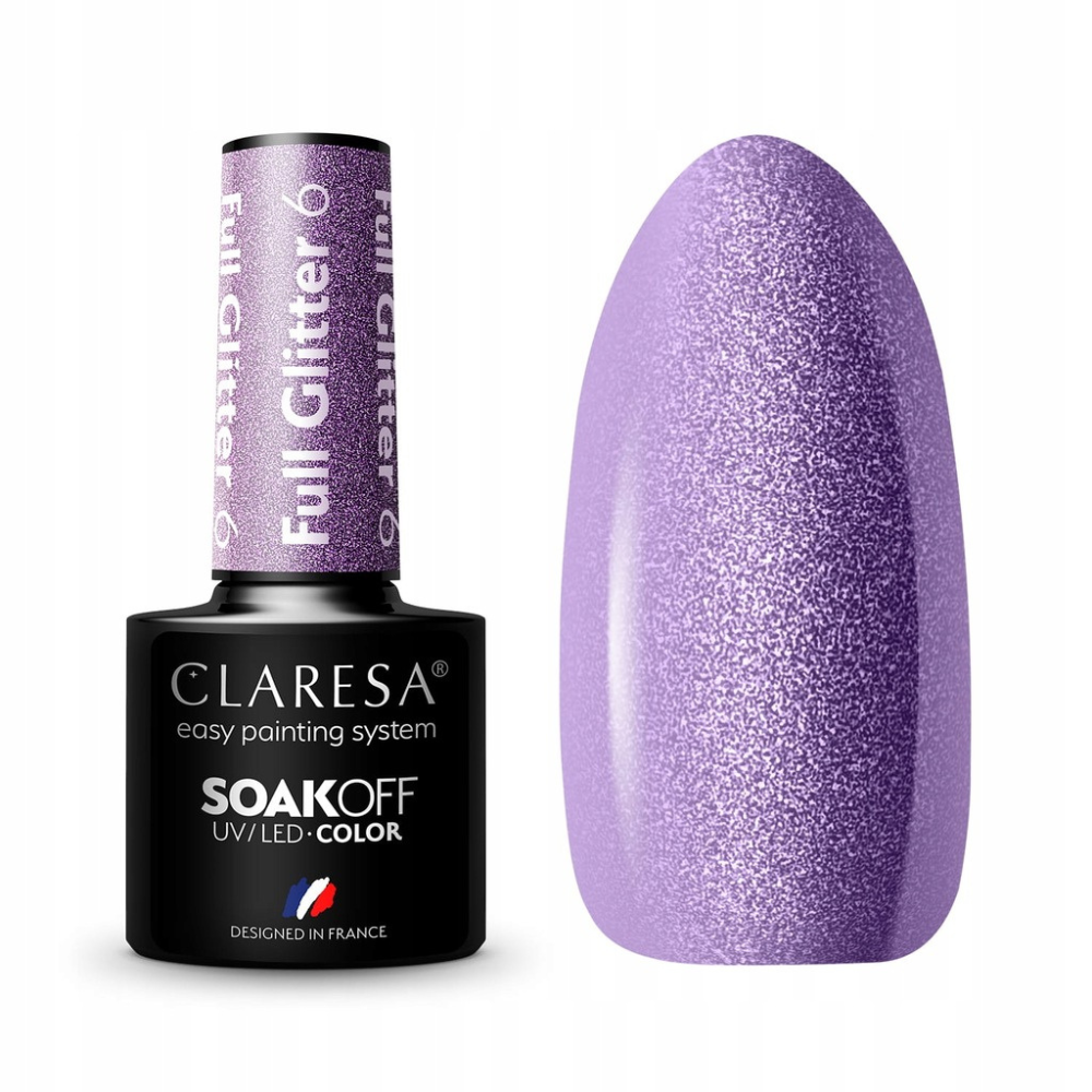 CLARESA SoakOFF UV/LED Gel - FULL Glitter 6, 5 ml