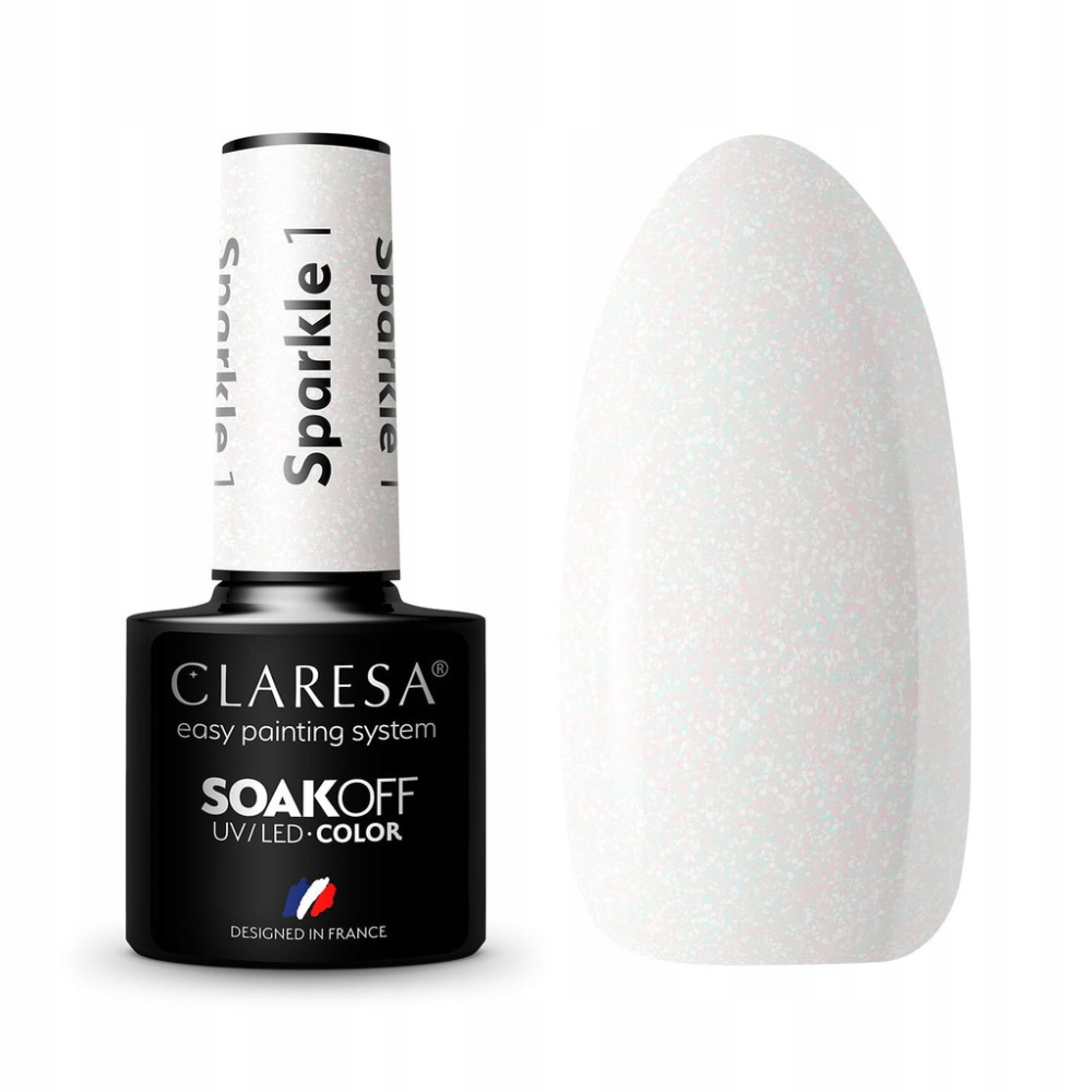 CLARESA SoakOFF UV/LED Gel - Sparkle 1, 5 ml