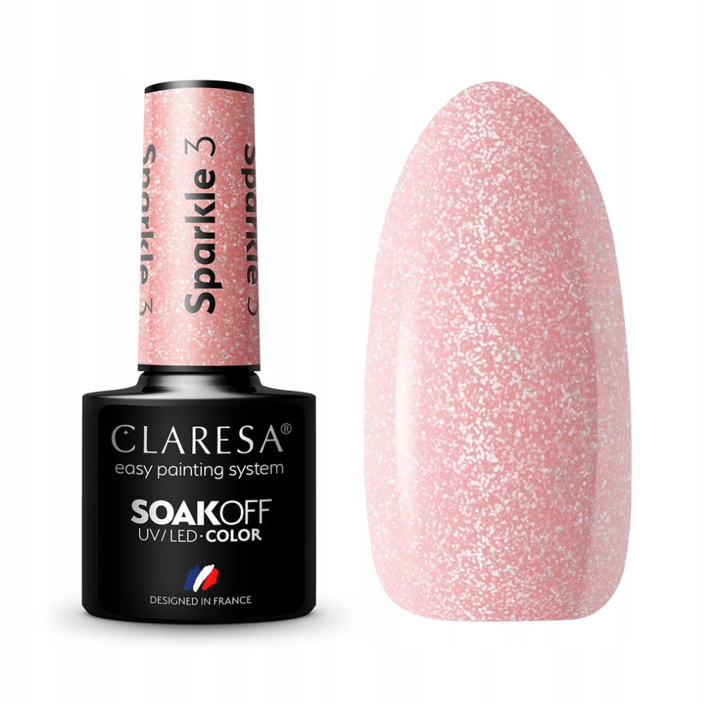 CLARESA SoakOFF UV/LED Gel - Sparkle 3, 5 ml