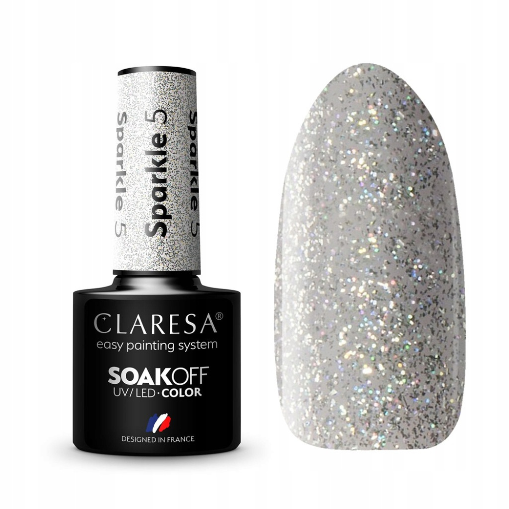 CLARESA SoakOFF UV/LED Gel - Sparkle 5, 5 ml