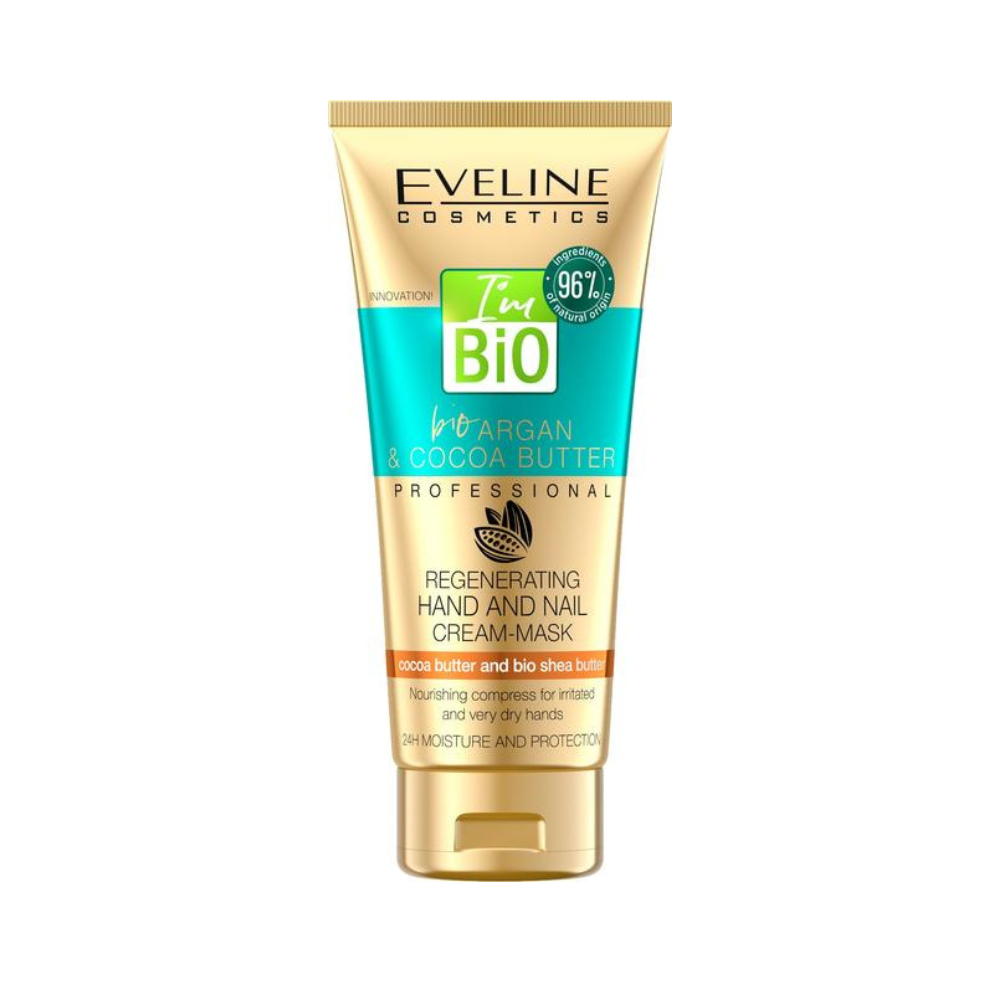 EVELINE BIO Argan & Kakaobutter Regenerierende Hand- und Nagelcreme-Maske, 100 ml